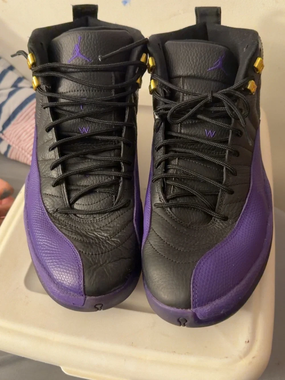 Jordan Men’s Black and Purple High-Top Basketball Sneakers